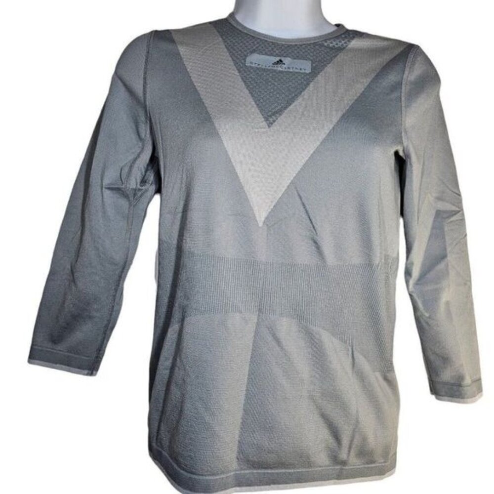 Adidas Stella McCartney Barricade Shirt Top Womens Size S Gray Long Sleeve